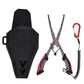 Fishing hook remover pliers with wire safety rope and black protective fish trap housing