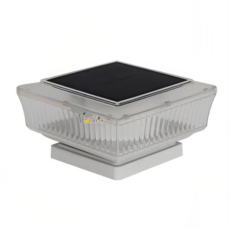 Waterproof Solar-Powered LED Pillar Light For Outdoor Courtyard Lighting, Mesh Warm Light, Striped Warm Light, Striped White Light, Mesh White Light