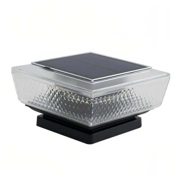 Waterproof Solar-Powered LED Pillar Light For Outdoor Courtyard Lighting, Mesh Warm Light, Striped Warm Light, Striped White Light, Mesh White Light
