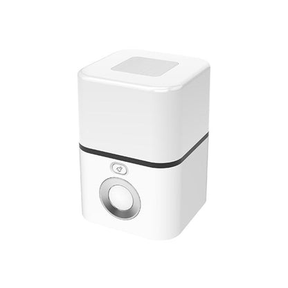 White rechargeable hanging sensor night light with round control button and top indicator