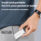 Portable clip reading lamp with LED folding bookmark held in hand, compact design.