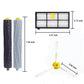 Replacement brush and filter set with dimensions: roller brushes, filter, side brush