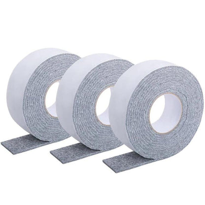 Gray felt anti-condensation window strips with peel-off backing, 3-pack roll set
