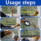 Step-by-step showing a gray felt strip measured and cut, then applied to glass