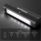 Rechargeable bike front light with side view of white LED strip in dark housing