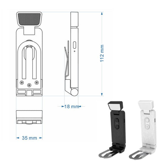 Mini USB Portable Bookmark Lamp Clip-on LED Eye-protection Desk Lamp, 200mAh Black, 200mAh White