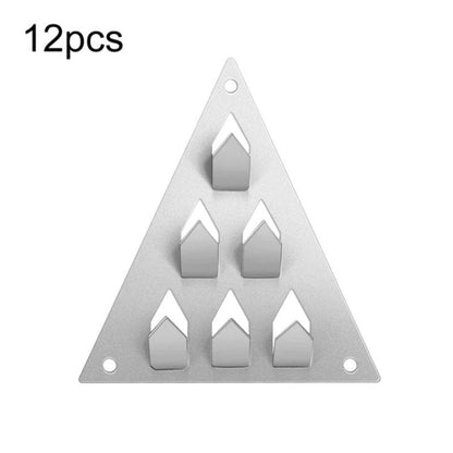 Triangle acoustic panel push-in clamp base, silver metal with 6 prong spikes