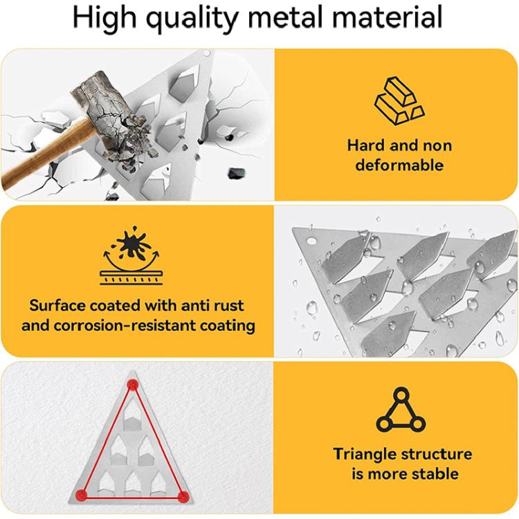 Silver metal triangle clamp base with anti-rust coated surface and stable structure