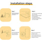 Installation steps diagram for triangle acoustic panel clamp base with push-in spikes