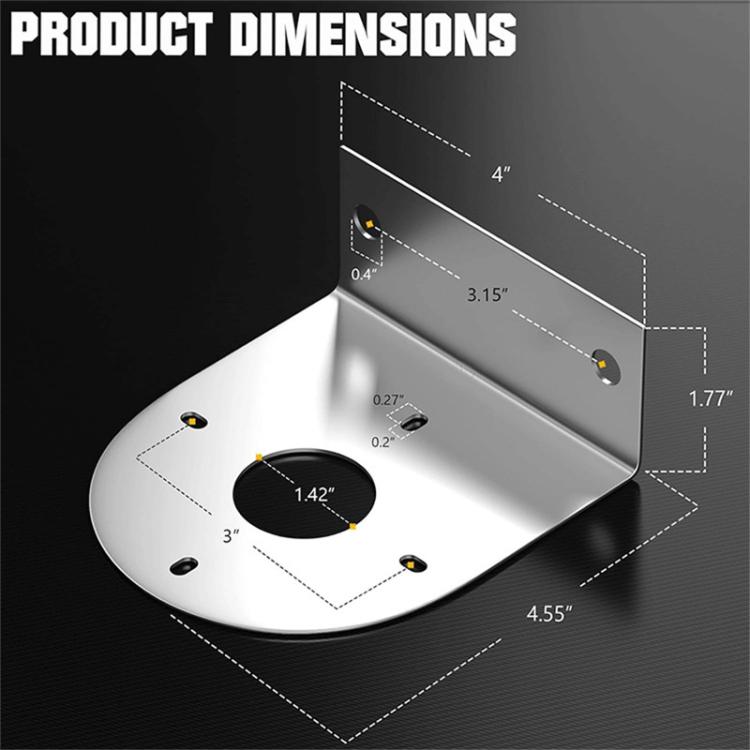 Stainless Steel LED Light Mount For Trucks Vehicle Modified Chassis Light Base, 2pcs