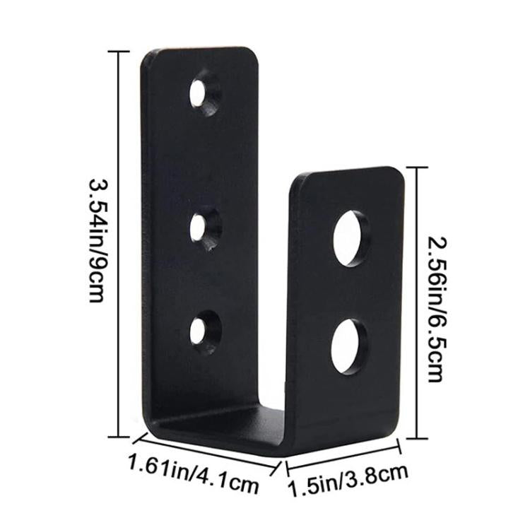 Open U-Shaped Door Bar Reinforcement Bracket Door Security Barrier Bracket, 2pcs, 4pcs