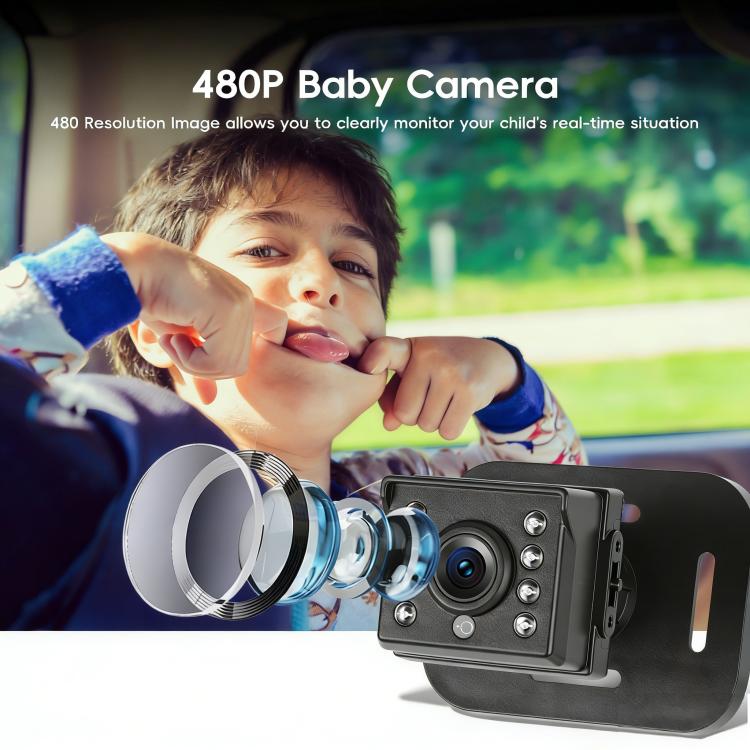 Car baby camera module with wide-angle lens and mounting bracket