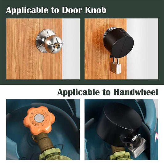 Door Handle Locking Device Disabled Lock Cover Faucet Valve Lock Cover, No Padlock, With Padlock
