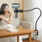 Flexible gooseneck desk clamp holder with adjustable arm on tabletop