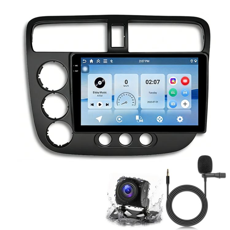 Car Android central control screen kit with touchscreen, dashboard frame, rear camera and mic