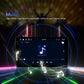 Car stereo music player touchscreen interface with equalizer-style visuals