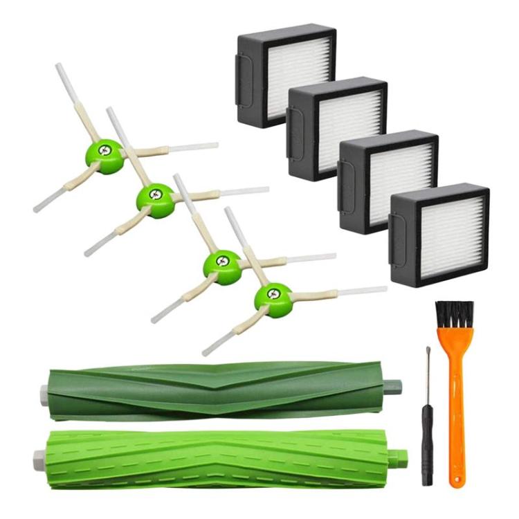 For IRobot Roomba I7 / I7+ / E5 / E6 Main Brush Side Brush Filter Replacement Parts, 12pcs /Set
