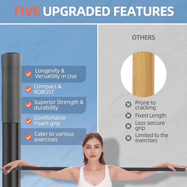 Multi-Function Yoga Stick Metal Portable Exercise Bar Fitness Auxiliary Tool
