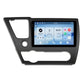 Android car central control head unit with touchscreen display and black dash frame