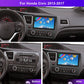 In-dash Android car navigation screen mounted in Honda Civic center console