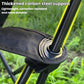 Portable moon chair with black fabric seat and metal support pole, strap detail