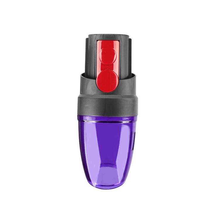Purple vacuum suction nozzle brush head with red airflow pieces and gray housing