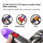 Purple vacuum suction nozzle brush head with red button and gray sleeve