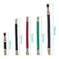 Assorted length bicycle pump extension hoses with copper fittings in black, red, and green