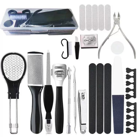 Foot Care Kit for Callus and Dead Skin Removal Complete Pedicure Set, 17 In 1, 20 In 1, 23 In 1, 27 In 1