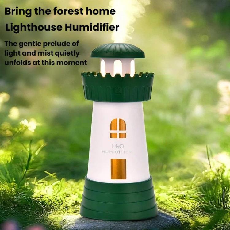 290ml Lighthouse-Shaped Humidifier Mini Compact Home Quiet Mist Diffuser