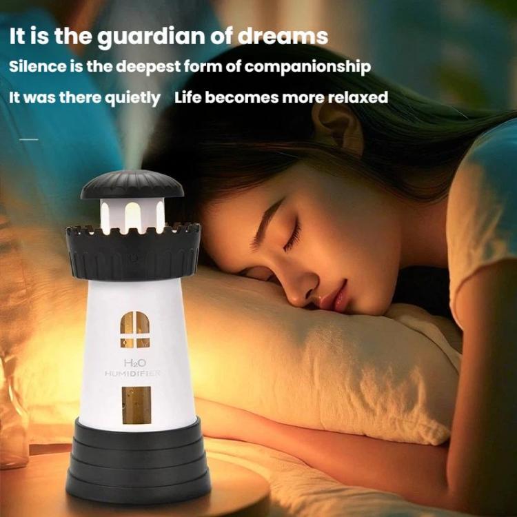 290ml Lighthouse-Shaped Humidifier Mini Compact Home Quiet Mist Diffuser