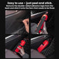 Black adhesive hook-and-loop strip being peeled and pressed onto car trim