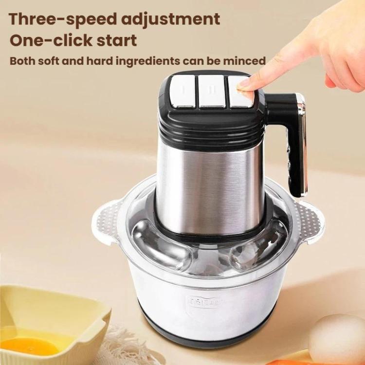 Stainless Steel Meat Grinder Home Multi-Function Electric Food Processor, 2L, 3L
