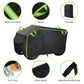 Black ATV cover with neon green reflective trim, handles, elastic bands, and buckle straps