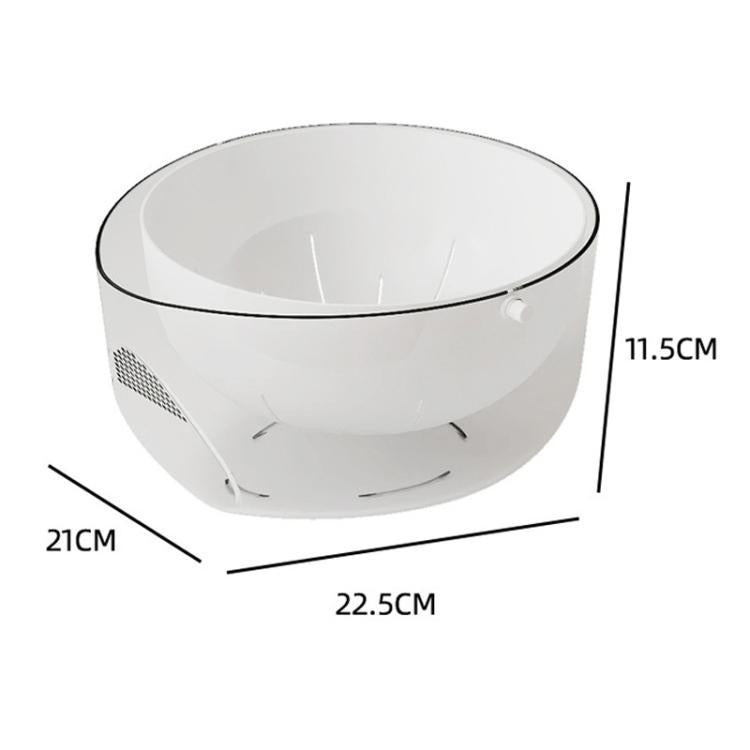 Double-Layer Fruit Vegetable Washing & Draining Basket Household Kitchen Rice Draining Basin, Transparent White