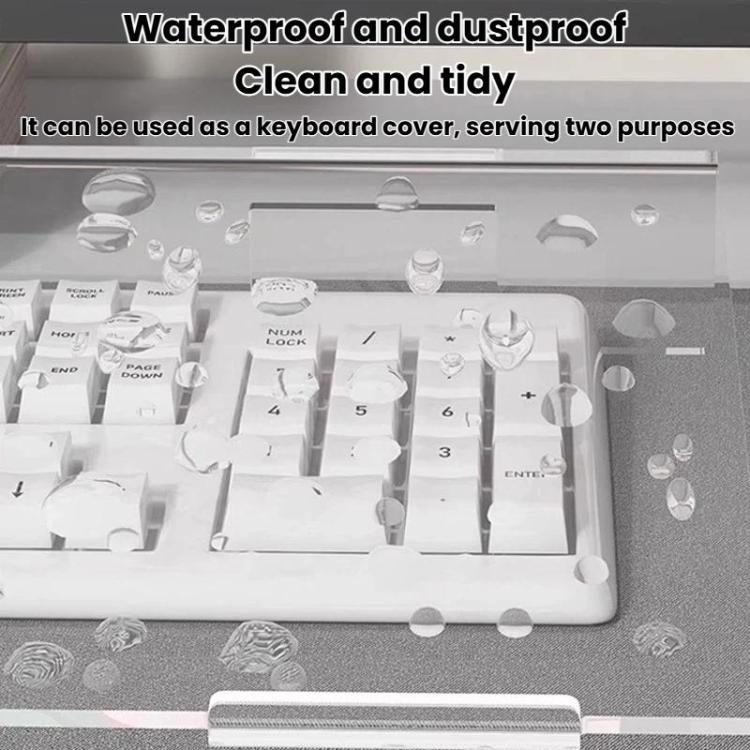 Clear acrylic keyboard stand cover with raised lip, water-resistant protection