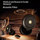 Black noise reduction sleep earplugs with large round filter caps and vent holes