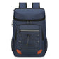 Blue insulated cooler backpack with zip top and front panel organizer pocket