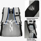 Light gray insulated cooler backpack with thick breathable shoulder straps and side pocket