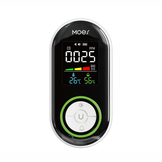 MOES Carbon Monoxide Temperature & Humidity Detector Monitoring Alarm Sensor, 3 In 1 US Plug, 3 In 1 EU Plug, 4 In 1 Gas US Plug, 4 In 1 Gas EU Plug, 4 In 1 Smoke US Plug, 4 In 1 Smoke EU Plug, 5 In 1 Gas+Smoke US Plug, 5 In 1 Gas+Smoke EU Plug