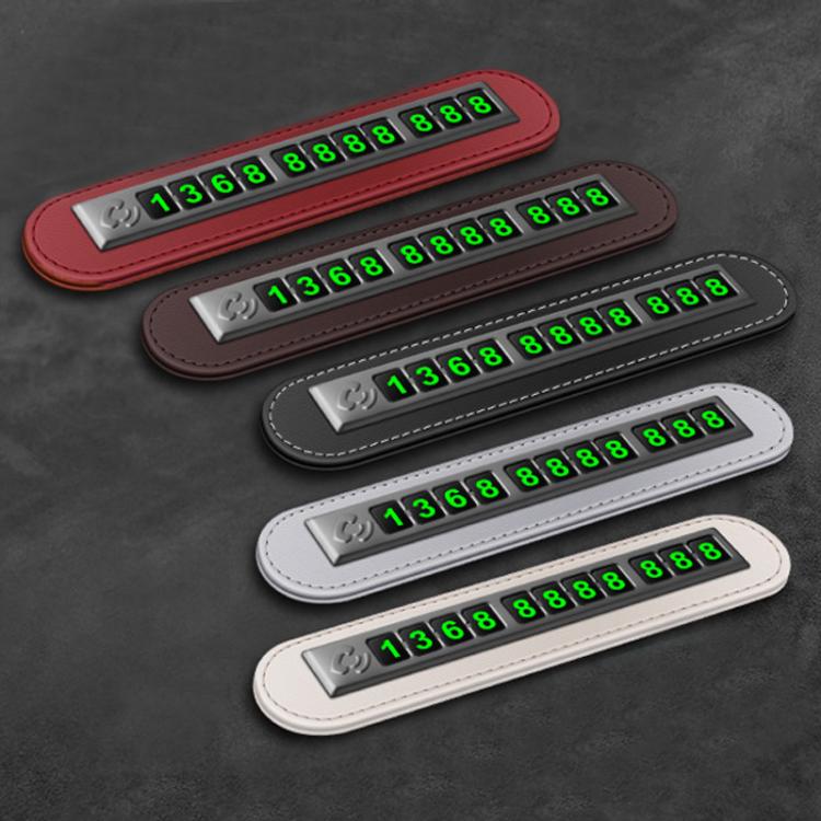 Set of temporary parking phone number signs in multiple colors with green digit displays
