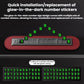 Temporary parking phone number sign with red border and green digit stickers display