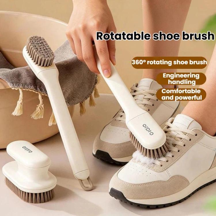 Ordpro Multifunctional Rotatable Long-Handle Cleaning Brush Portable Soft-Bristle Shoe Brush