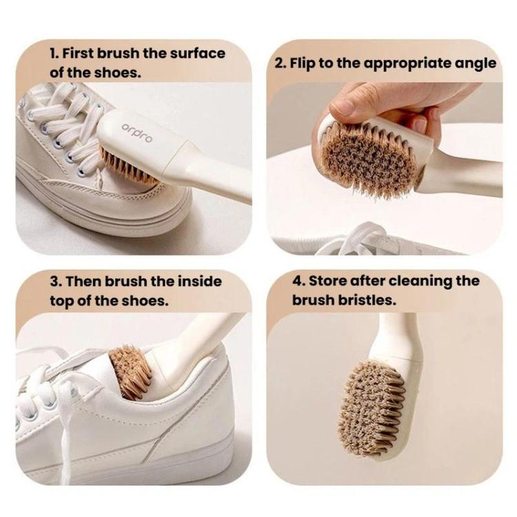 Ordpro Multifunctional Rotatable Long-Handle Cleaning Brush Portable Soft-Bristle Shoe Brush