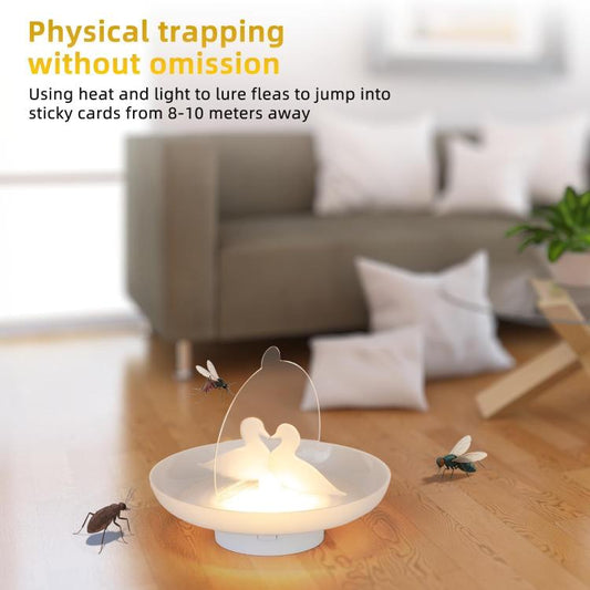 Flea & Mosquito Trap USB/AAA Battery Powered Indoor/Outdoor Insect Catcher with Blue & Warm Light