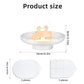 Flea trap product size diagram with white round base and included adhesive discs