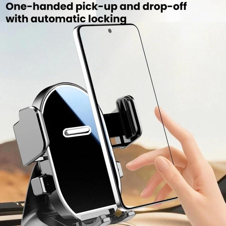 Rotating car phone holder with open cradle for one-handed pickup