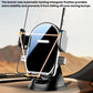 Rotating car phone holder with vent clips and stabilizing fixation points