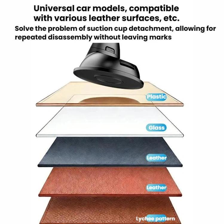 Universal car vent suction phone mount head for plastic, glass, and leather surfaces