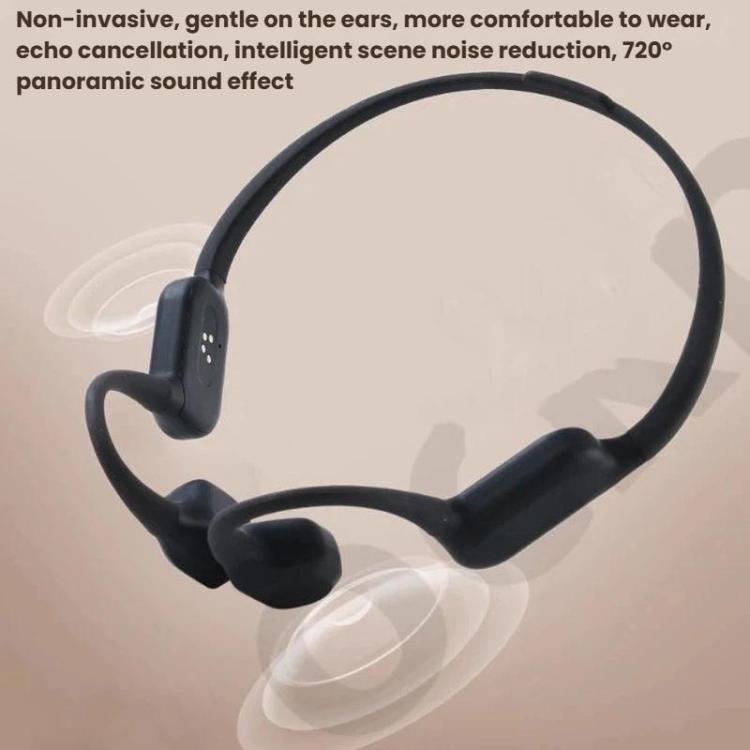 Dark gray bone conduction hearing aid headset with ear clips and side mic module